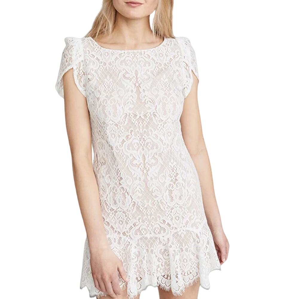 BB Dakota Steve Madden Revolve Fast Lace Environment White Lace Fairy Mini Dress - Picture 4 of 10